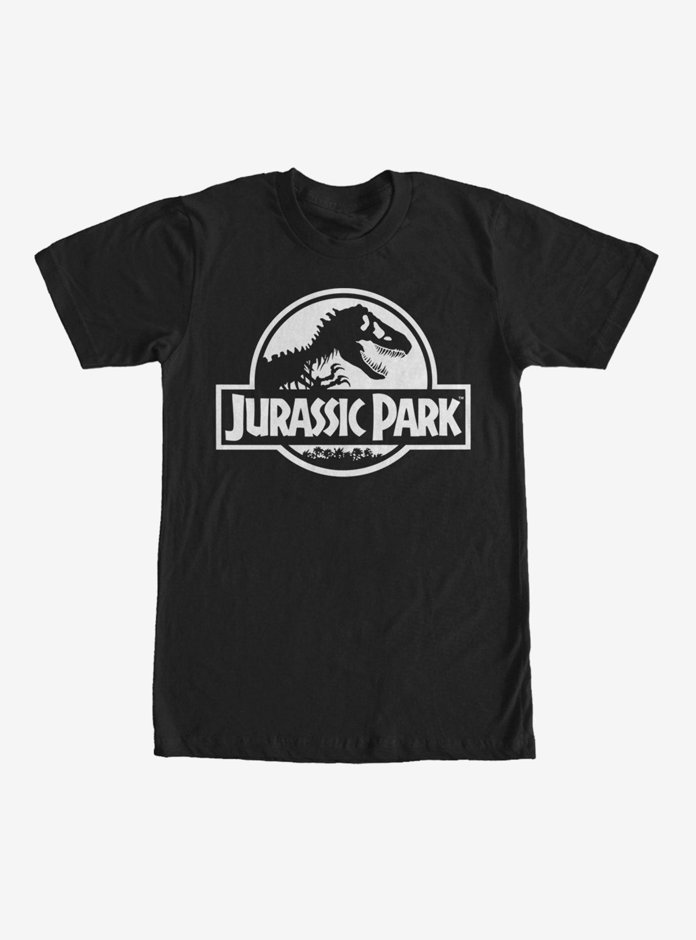 Jurassic Park Black and White Logo - Jurassic Park Dinosaur Logo T-Shirt