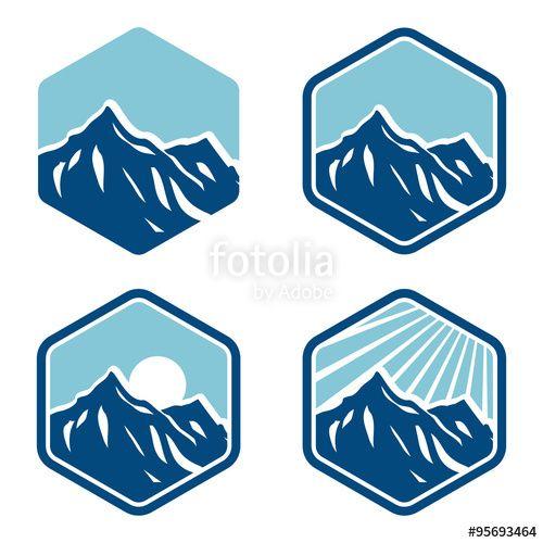 Ice Mountain Logo - Hexagon Ice Mountain Logo Bundle