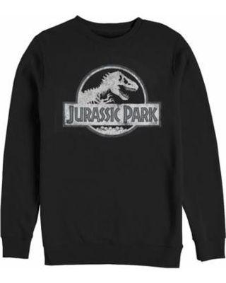 Jurassic Park Black and White Logo - Last-Minute Deals on Jurassic Park Men's Vintage White Logo Sweatshirt