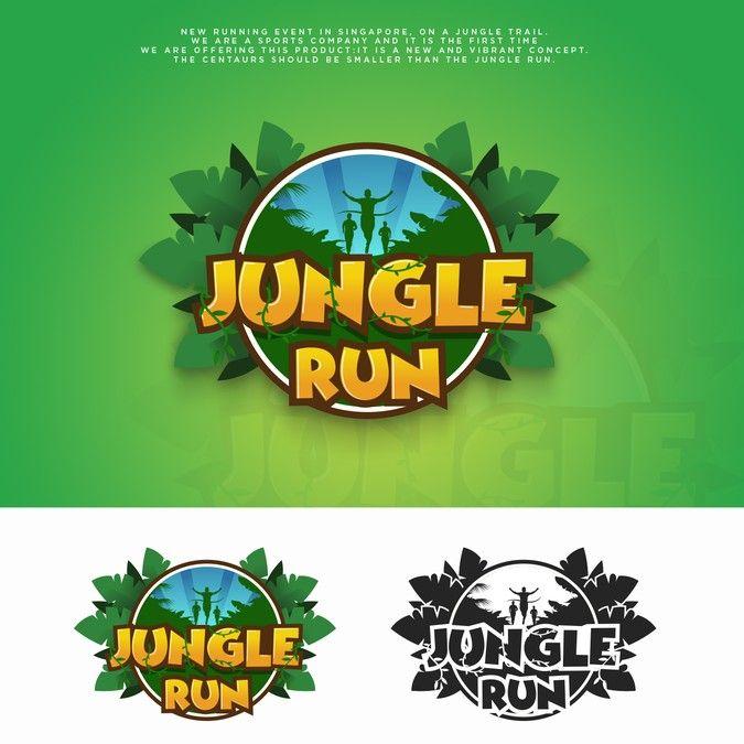 Jungle Logo - Active, vibrant and playful logo for brand new jungle trail running