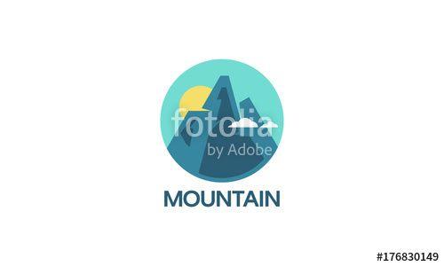 Ice Mountain Logo - High Ice Mountain logo badge, Flat designs mountain logo vector ...