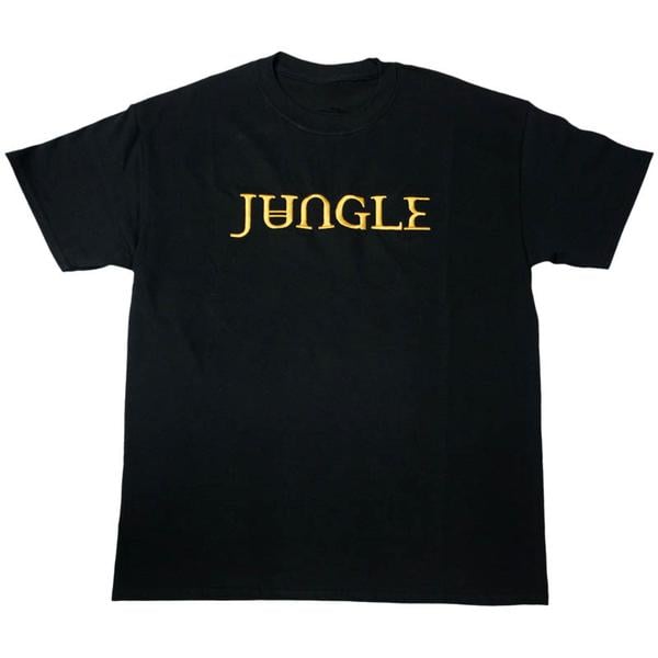 Jungle Logo - GOLD EMBROIDERED JUNGLE LOGO BLACK T SHIRT. Clothing. Jungle UK Store