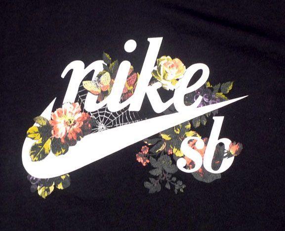 floral nike swoosh