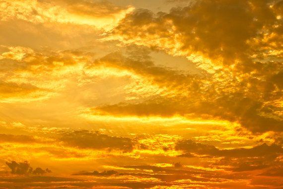 Red and Yellow Cloud Logo - Golden Sky photo Yellow Sky Digital Download Photography Clouds Sun ...