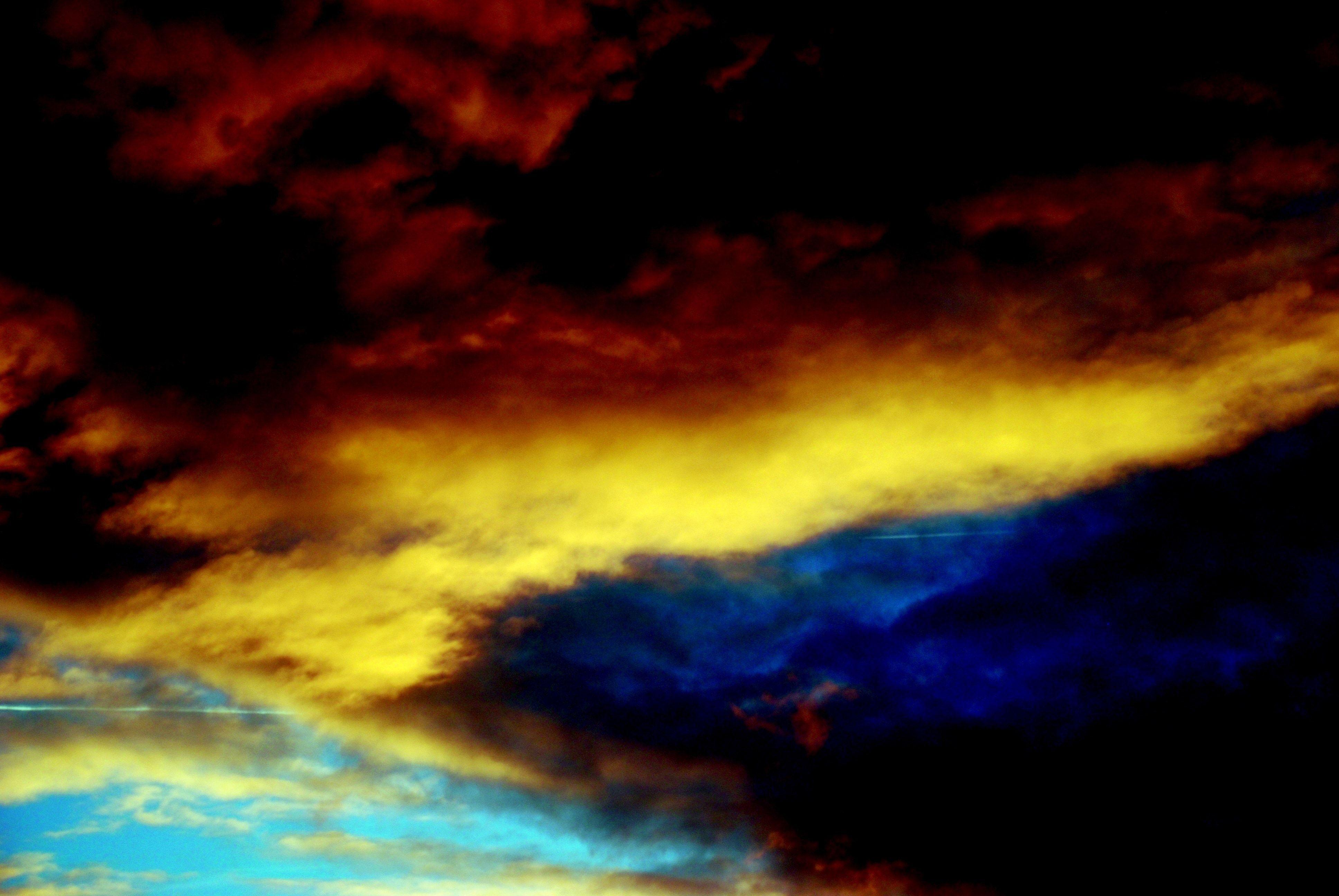 Red and Yellow Cloud Logo - red black and blue sky free image