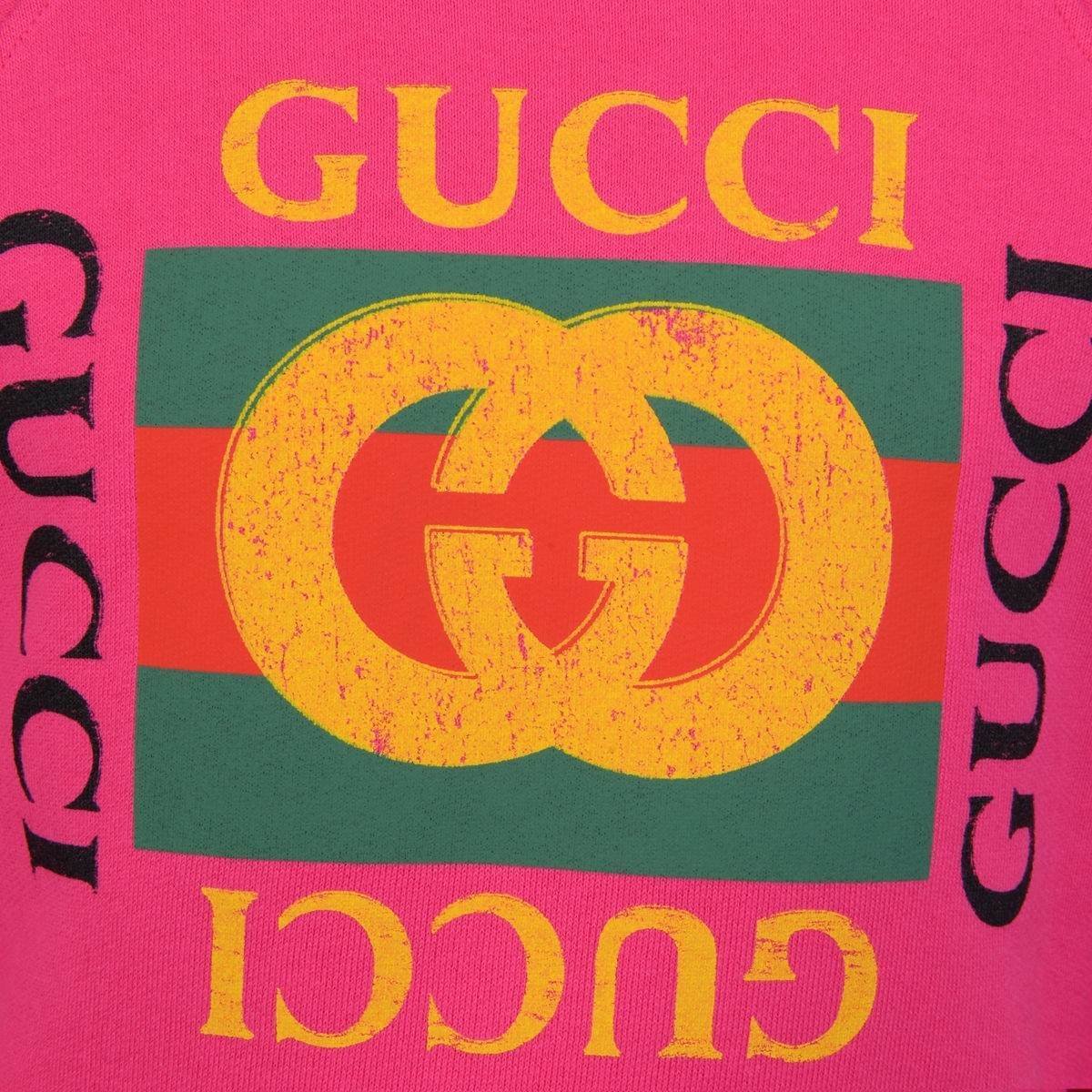 Orange Pink Logo - GUCCI Pink Logo Print Sweater