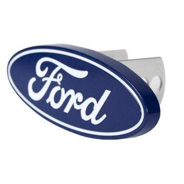 Ford Oval Logo - Ford Blue Oval Logo Solid Metal Hitch Plug Fits 1 1/4