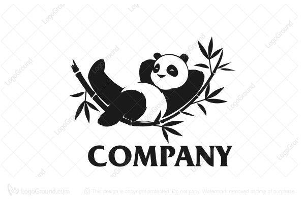Panda Logo - Exclusive Logo 25041, Relaxing Panda Logo | design | Logos, Panda ...