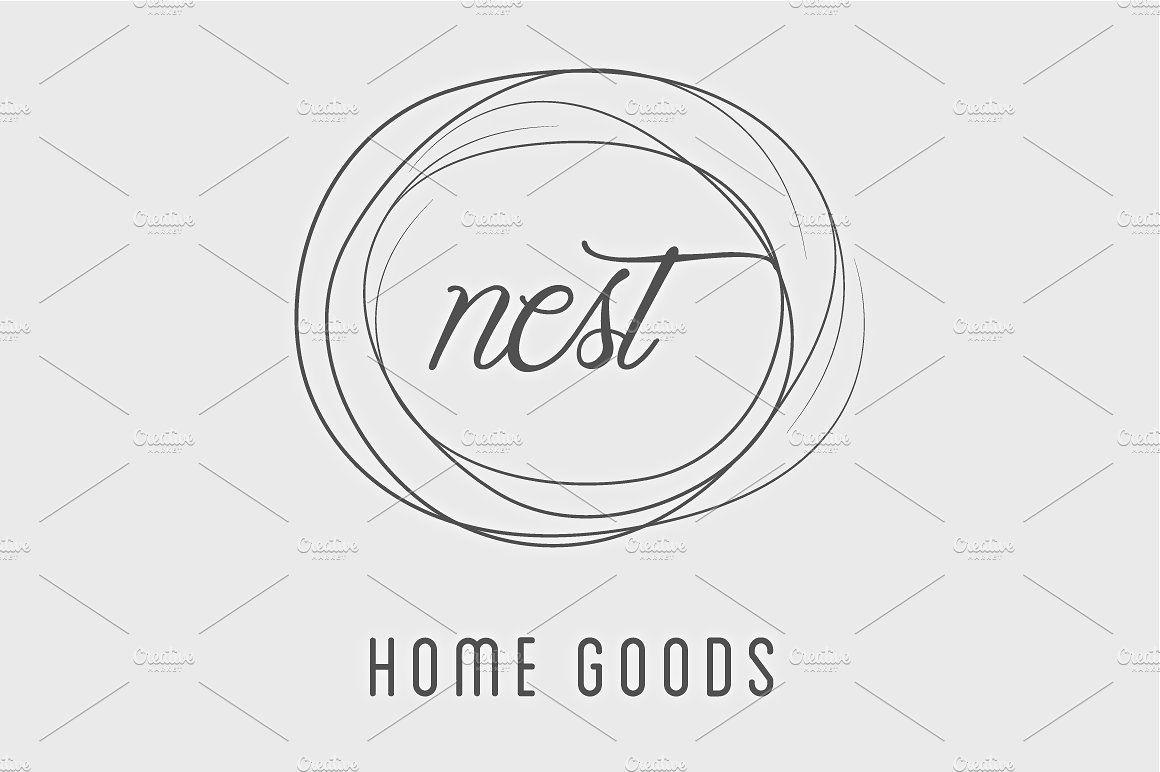 Nest Logo - Simple Nest / Home Good Logo Graphic Objects Creative Market