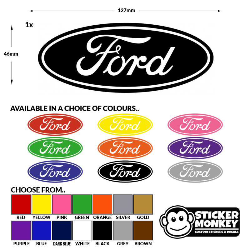 Ford Oval Logo - Ford Oval Logo Car Vinyl Decal Sticker - Keybit Services