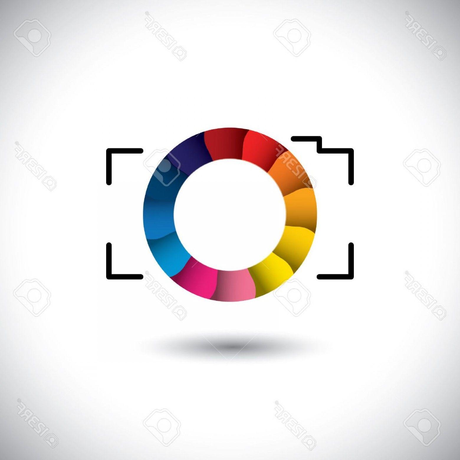 Colorful Camera Shutter Logo - Photoabstract Digital Camera With Colorful Shutter Vector Icon Front