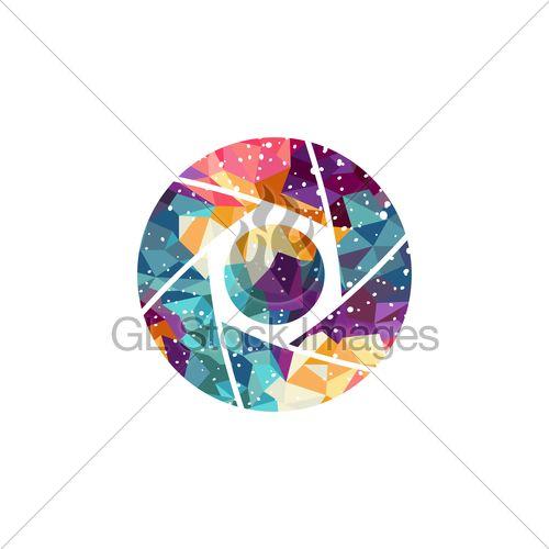 Colorful Camera Shutter Logo - Colorful Photography Camera Sign Logo Template · GL Stock Image