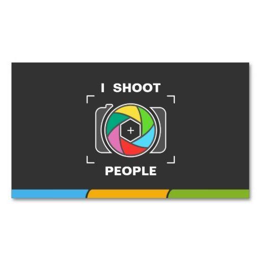 Colorful Camera Shutter Logo - I Shoot People Camera Shutter Business Card