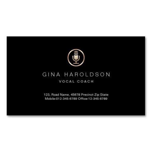 Gold Vocal Logo - Gold Microphone Icon Vocal Coach Business Card. I love this design ...