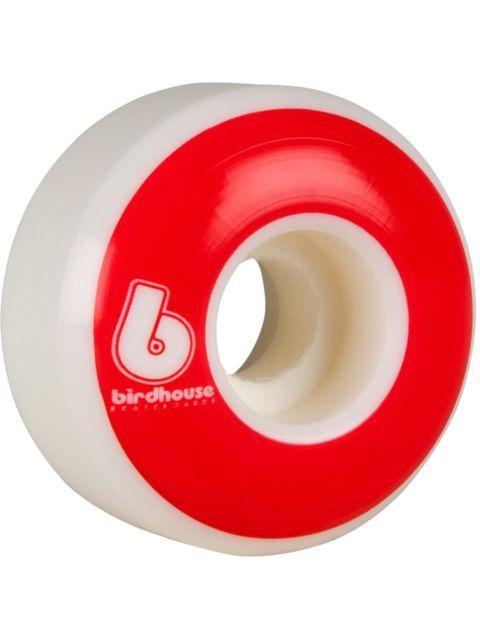 Red and White B Logo - Birdhouse Skateboards B Logo Skateboard Wheels Red 53mm Delivery