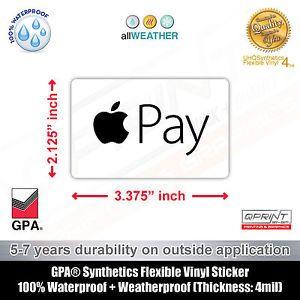 Apple Pay Logo - Apple Pay Logo CREDIT CARD SIZE DECAL VINYL STICKER DOOR