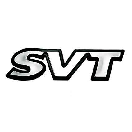 SVT Logo - Amazon.com: Chrome & Black SVT Rear Trunk Lid Emblem: Automotive
