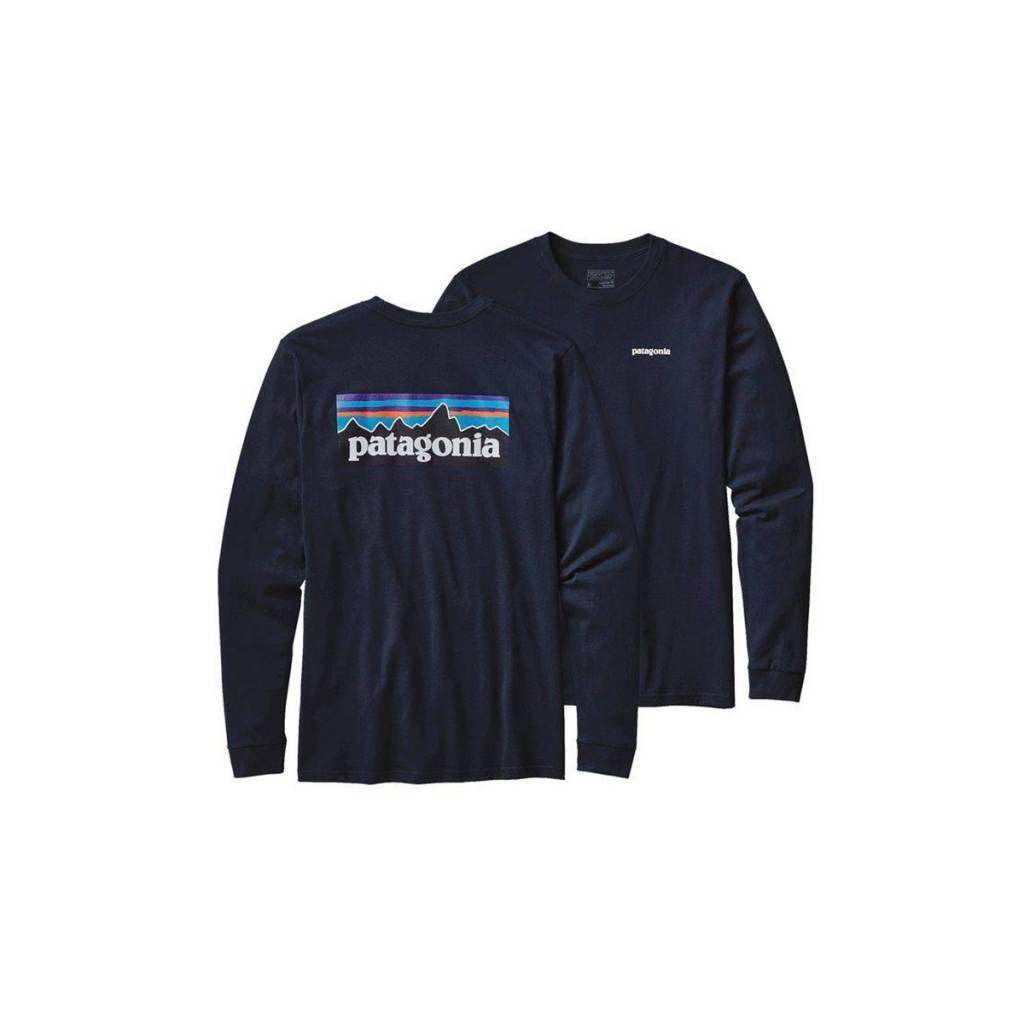 Long P Logo - Patagonia Men's Long Sleeve P 6 Logo Cotton T Shirt