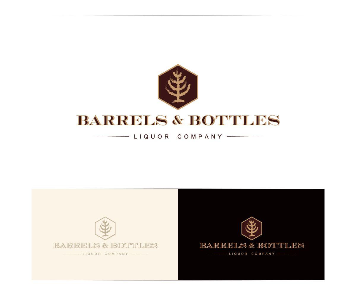 Liquor Company Logo - Upmarket, Playful, Store Logo Design for Barrels and Bottles Liquor