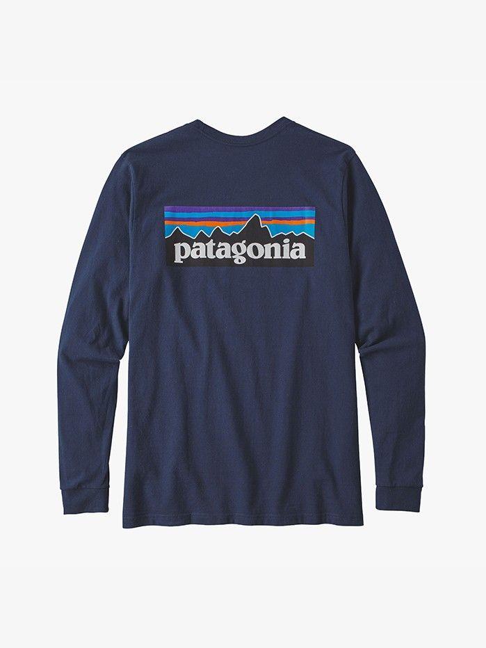 Long P Logo - Patagonia Long Sleeve P-6 Logo Responsibili-Tee - Classic Navy