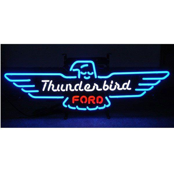 Ford Bird Logo - Ford Thunderbird Wings Red Blue Neon Garage Sign at Retro Planet
