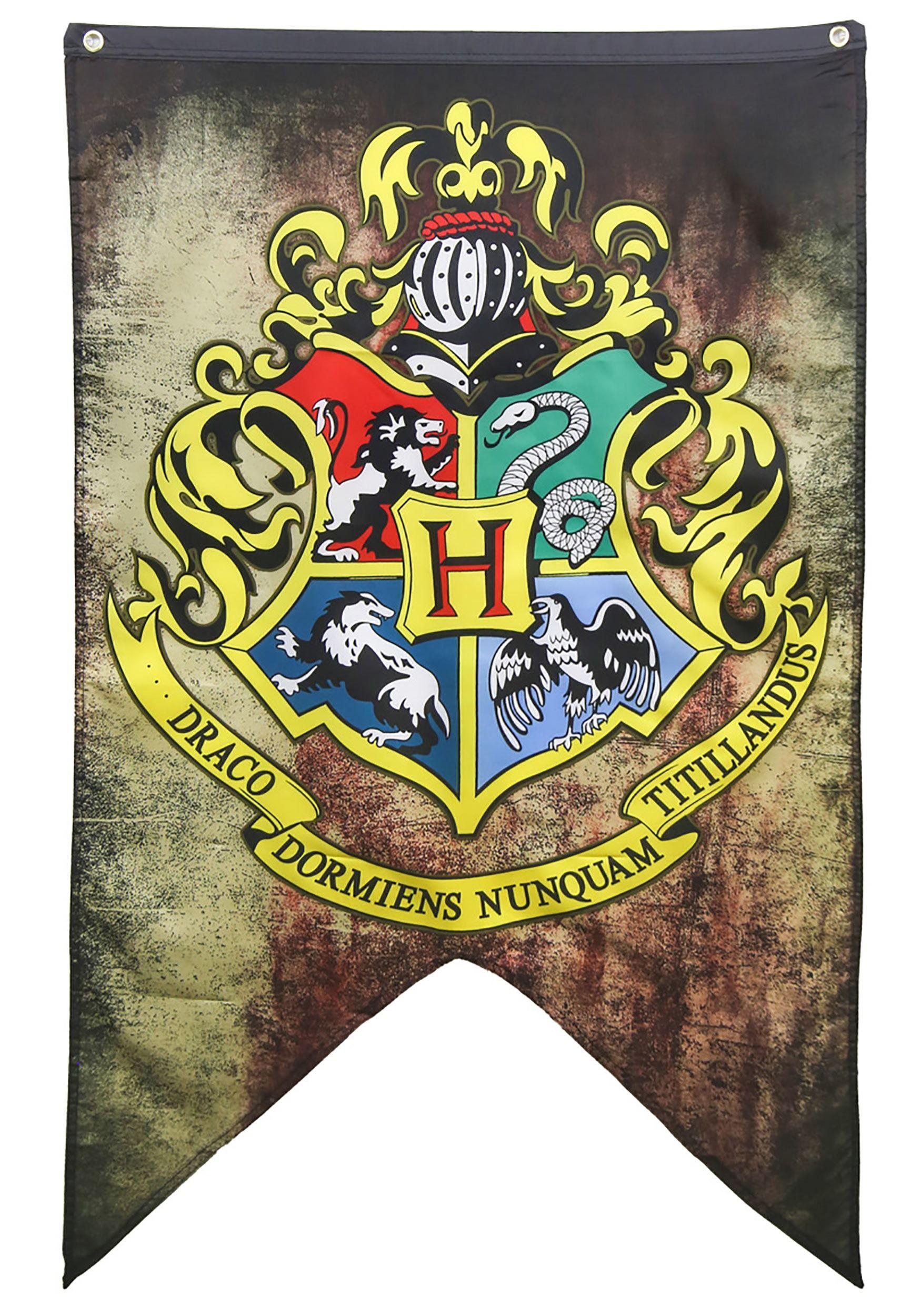 Harry Potter School Logo - Hogwarts School Crest 30inx50in Banner from Harry Potter
