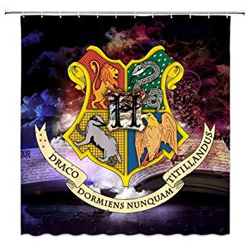 Harry Potter School Logo - AMFD Harry Potter Shower Curtain Wizarding Hogwarts