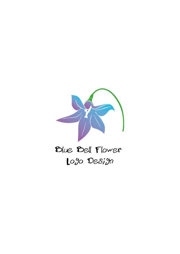 Heart and Flower Logo - Blue Bell Flower Logo Design – AYA Templates