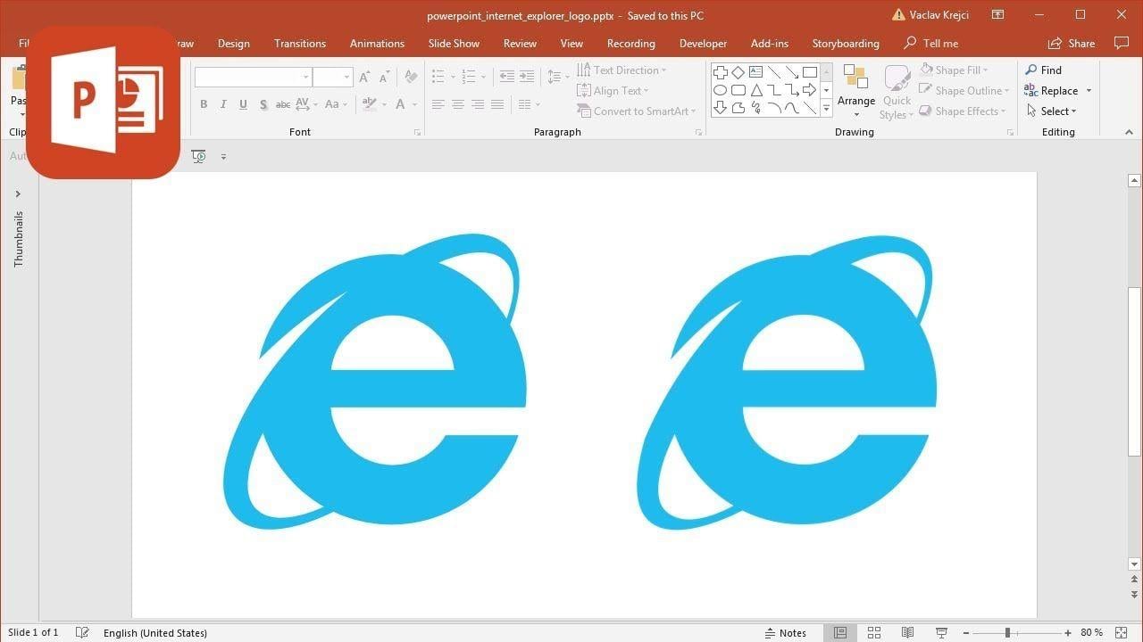Internet Explorer Logo - How to create Internet Explorer logo in Microsoft PowerPoint