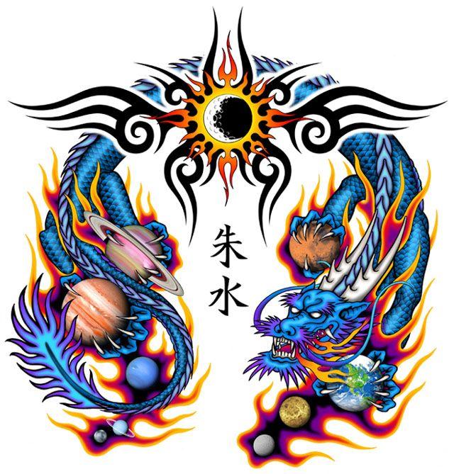 Cool Chinese Dragon Logo - Tattoo Chinese Dragon Color