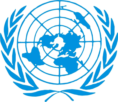 White and Blue World Logo - The Beginning Of M.U.N