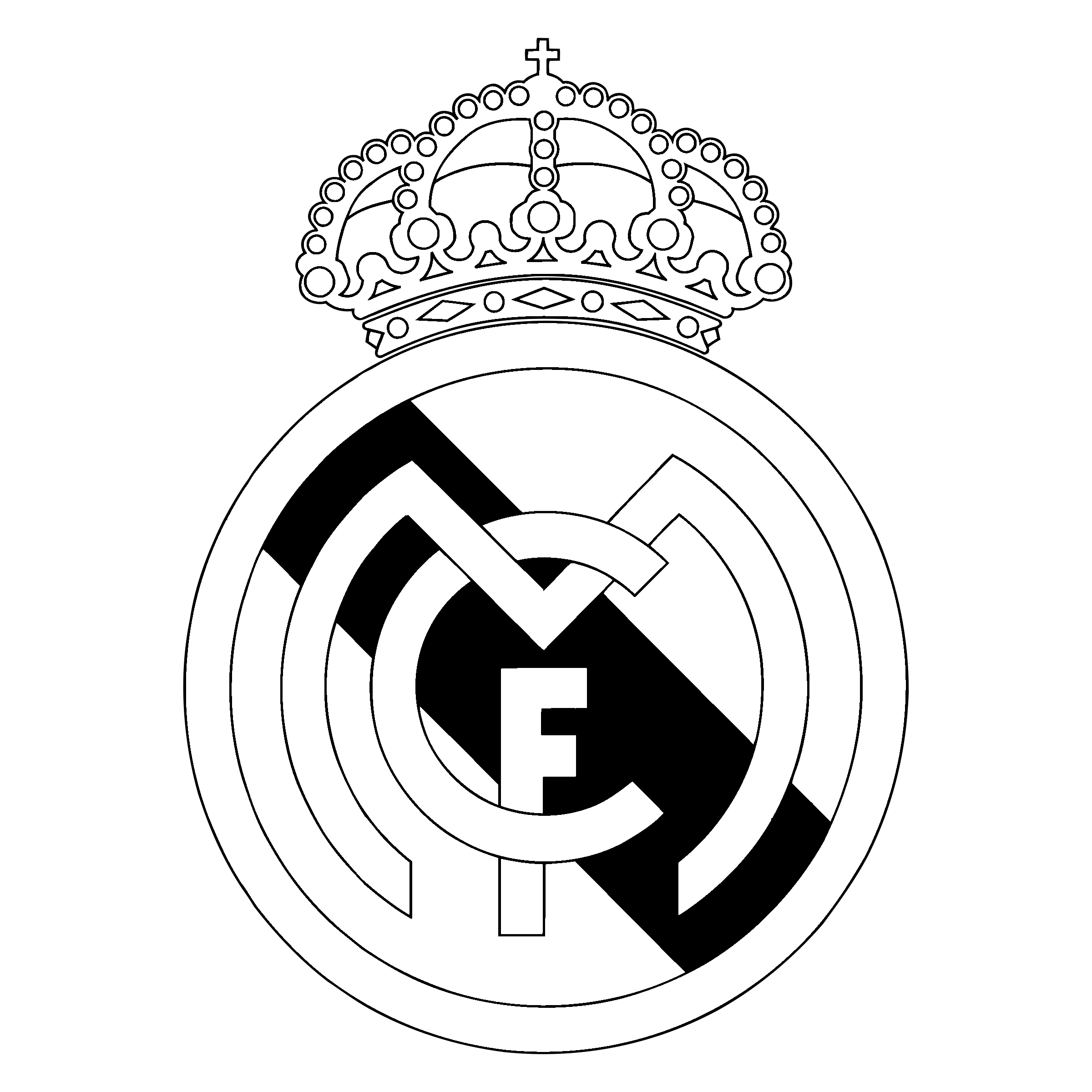 Black F Logo - Real Madrid C F Logo PNG Transparent & SVG Vector - Freebie Supply