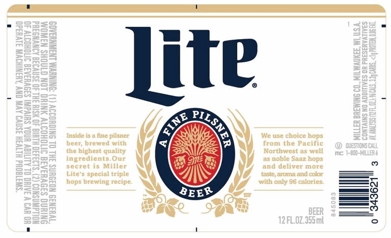Beer Can Logo - Miller Lite 12 oz. bottle 