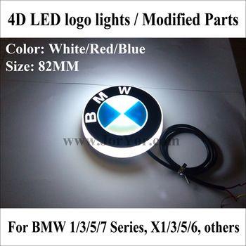 Red and White B Logo - Modified Auto Parts (B M W) 4D LED Logo Emblem Badge Lights Red