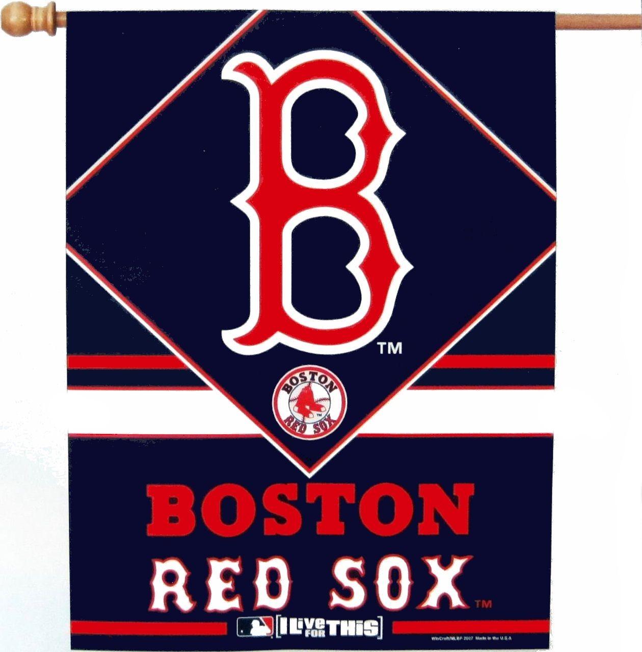 USA Banner Red White Blue Logo - Boston Red Sox Logos and Name Diamond Vertical Banner Flag 27x37