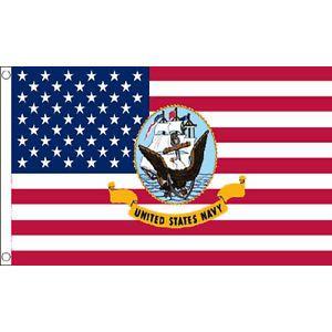 USA Banner Red White Blue Logo - Usa Navy Logo Flag 5Ft X 3Ft American Naval Military Banner With 2 ...