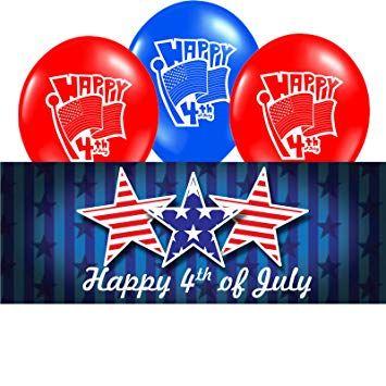 USA Banner Red White Blue Logo - USA America 4th of July Party Supplies Decorations (Small Banner and ...