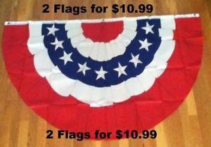 USA Banner Red White Blue Logo - 3x5Ft AMERICAN USA BUNTING FLAG FAN PARADE BANNER