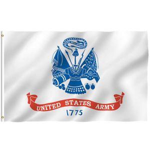 USA Banner Red White Blue Logo - U.S. Army White Emblem Seal Flag 3'x5' Banner Licensed Brass ...