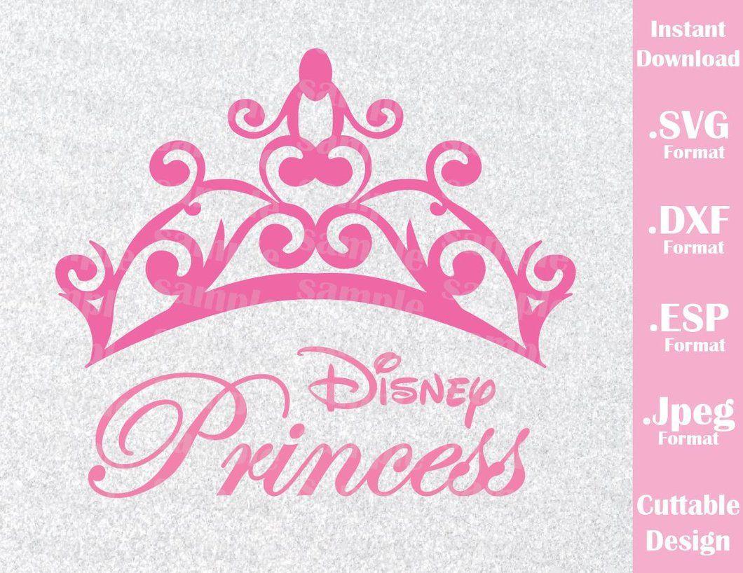 Princess Logo - Disney Princess Logo Inspired Princess Crown Cutting File in SVG ...
