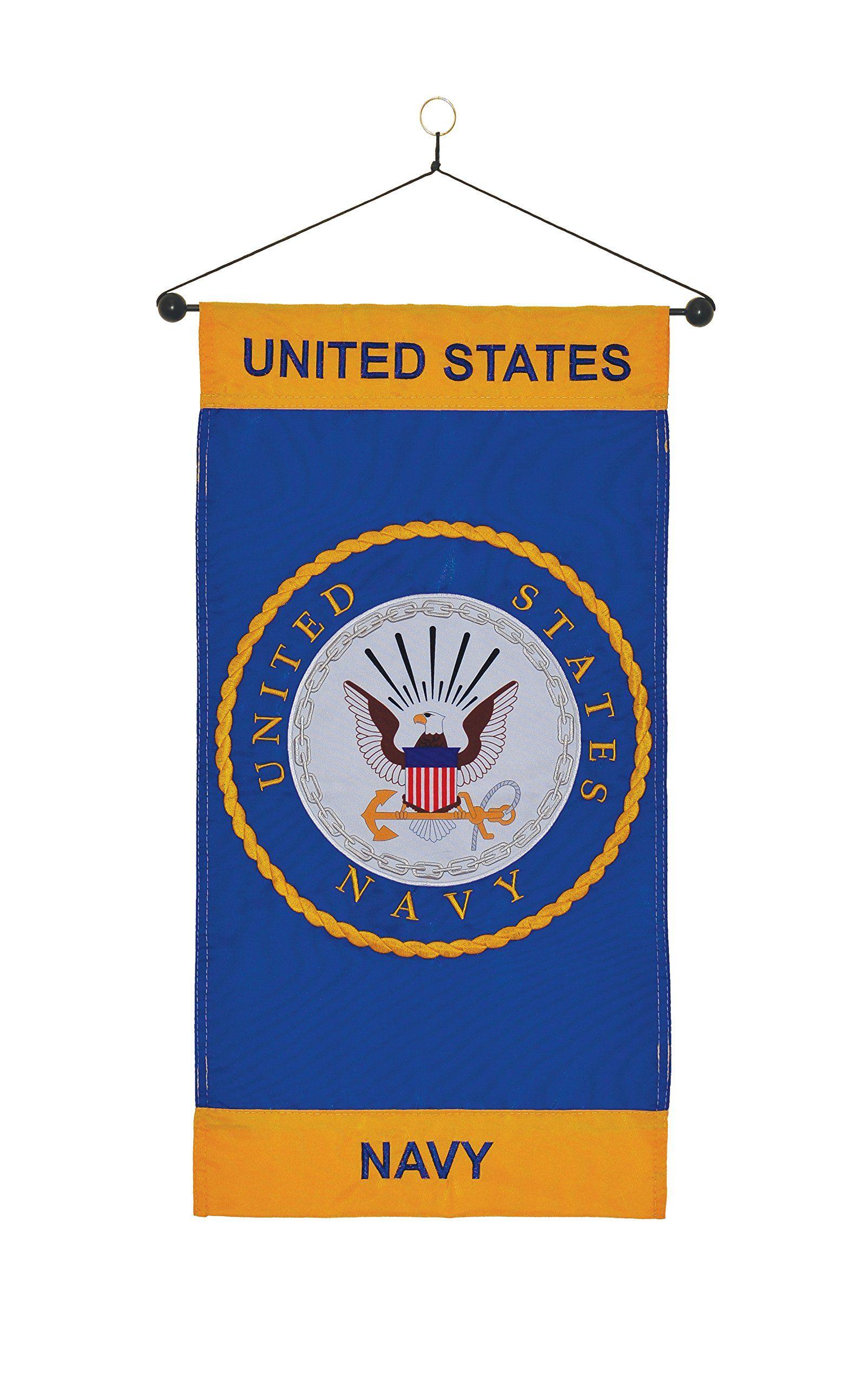 USA Banner Red White Blue Logo - In the Breeze U.S. Navy Emblem Hanging Banner. In The Breeze Item