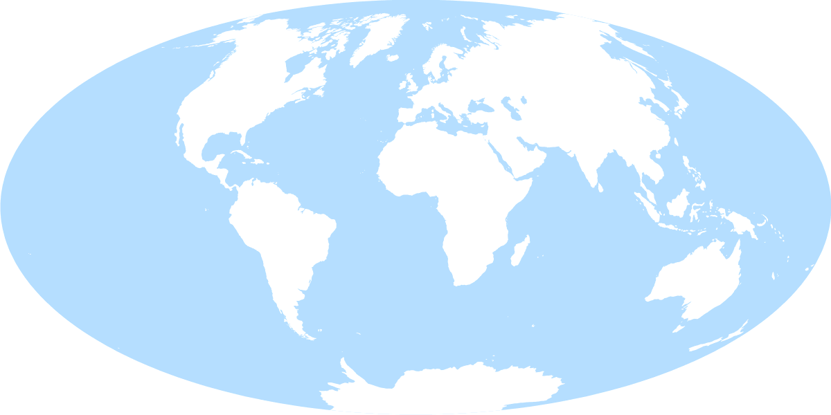 White and Blue World Logo - Free Outline World Maps