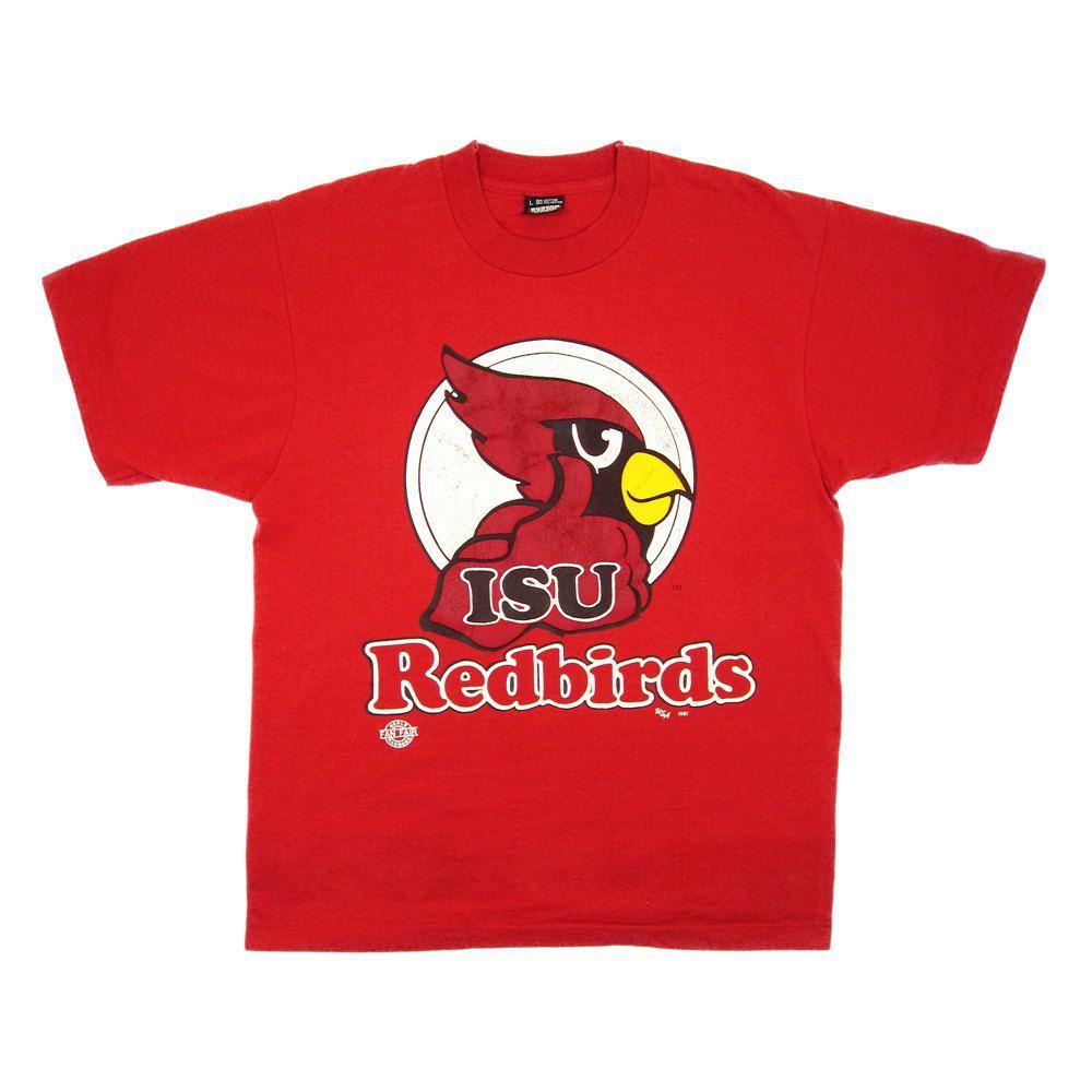 Vintage Illinois State University Logo - 80s Vintage ISU Illinois State Redbirds T Shirt By Screen Stars