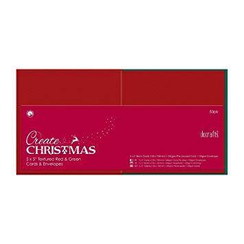 Red and Green Product Logo - Papermania Square Cards Envelopes Textured, Pack Of Red Green