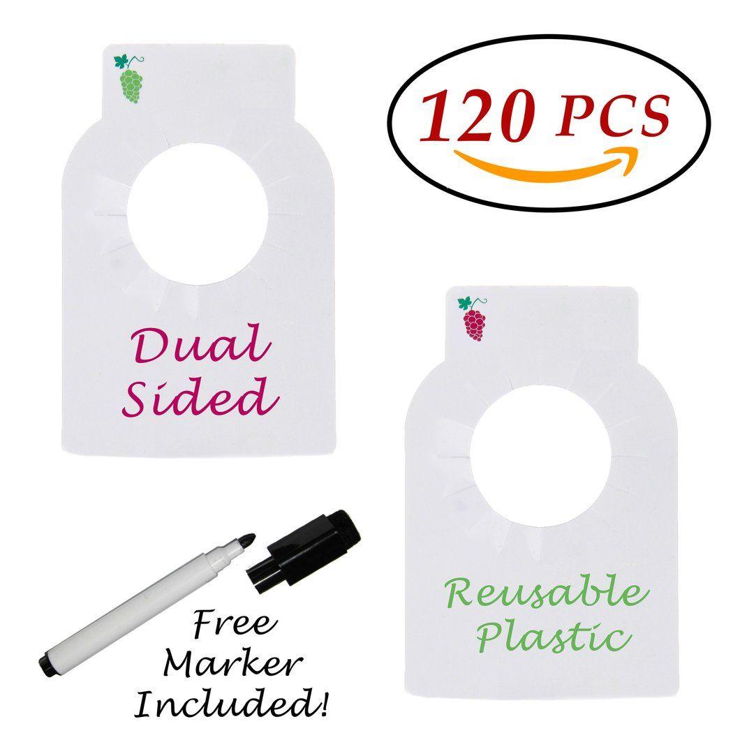 Red and Green Product Logo - Reusable Plastic Wine Bottle Tags 120 Pieces Dual Two Sided Custom ...