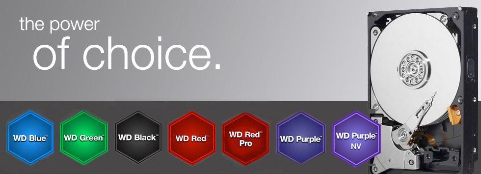 Red Black Blue and Green Logo - WD Hard Drive Color Differences - Blue, Green, Black, Red, Purple