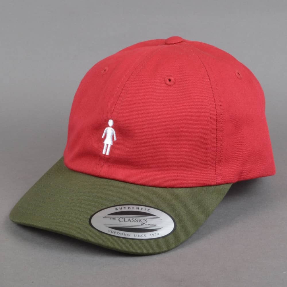 Red and Green Product Logo - Girl Skateboards OG Micro Strapback Cap Green CLOTHING