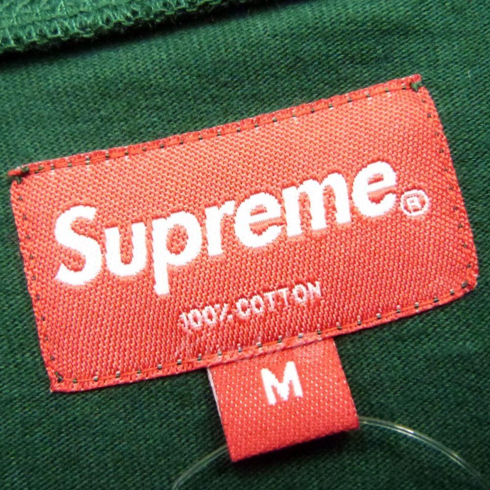 Red and Green Product Logo - ORIGINALS Supreme Vertical Logo Stripe L S Top Dark Green, Medium