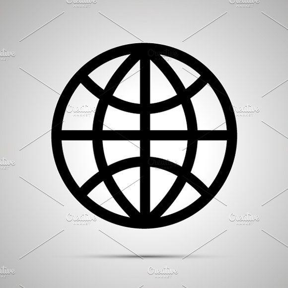 Black World Globe Logo - World globe simple black icon Icon Creative Market
