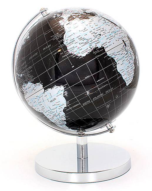 Black World Globe Logo - Black & Silver World Globe | Home Beauty & Gift Shop